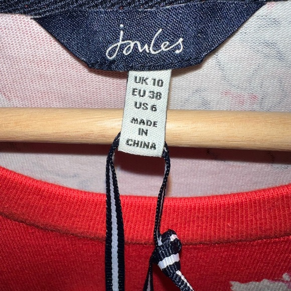 NWT Joules Red Floral Liberty Print A Line Jersey Dress | Size 6 - Picture 9 of 14